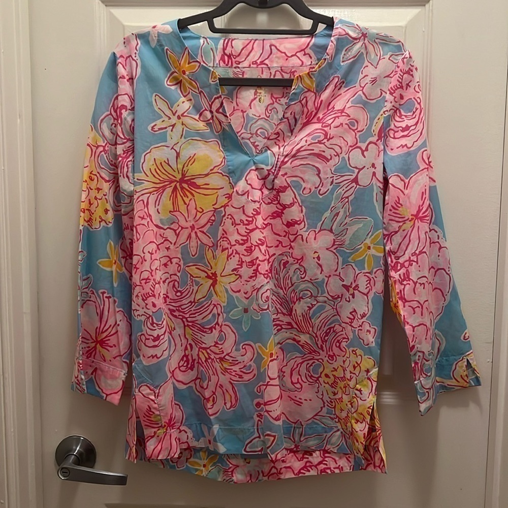 Lilly Pulitzer Amelia Island Tunic Breakwater Blue Lolita. EUC! Size Small.